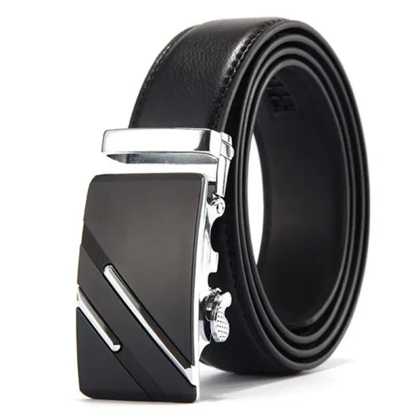 Fashion Business Men’s Belt – Luxury Brand Genuine PU Leather Belt with Metal Buckle for Jeans & Cargo Pants - Himpall