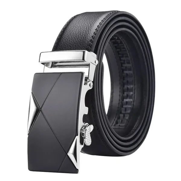 Fashion Business Men’s Belt – Luxury Brand Genuine PU Leather Belt with Metal Buckle for Jeans & Cargo Pants - Himpall