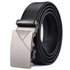 Fashion Business Men's Belt – Luxury Genuine PU Leather with Metal Buckle - Himpall