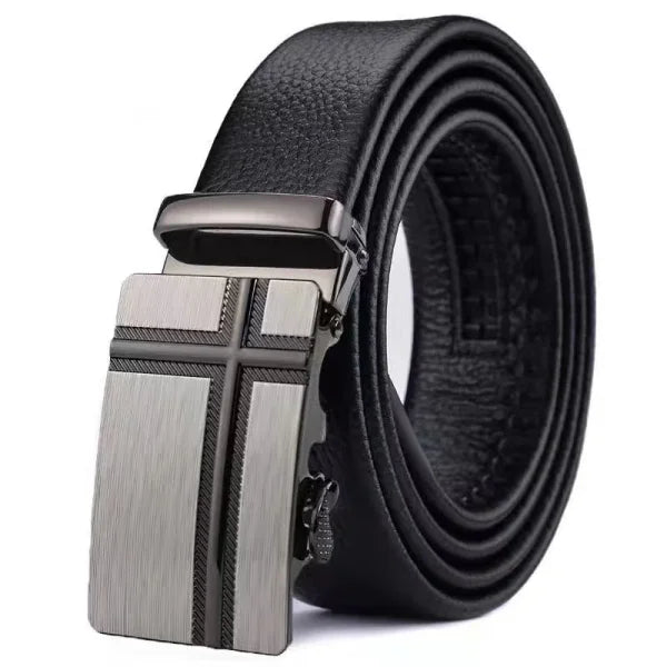 Fashion Business Men's Belt – Luxury Genuine PU Leather with Metal Buckle - Himpall