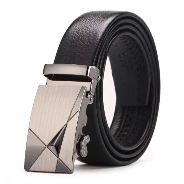 Fashion Business Men's Belt – Luxury Genuine PU Leather with Metal Buckle - Himpall