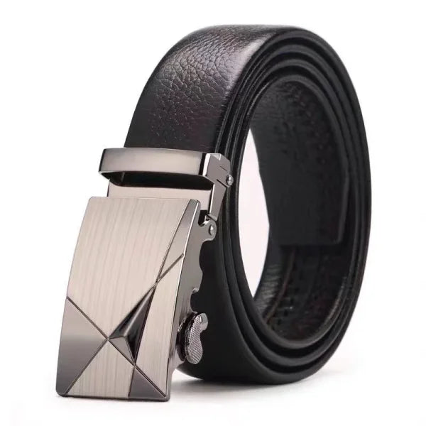 Fashion Business Men's Belt – Luxury Genuine PU Leather with Metal Buckle - Himpall