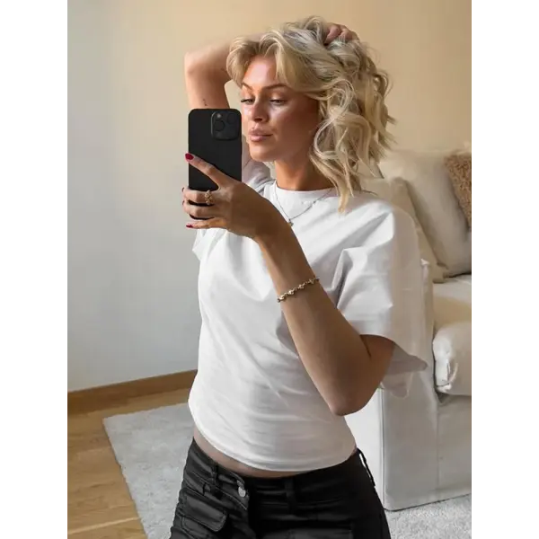 Fashion Gray Cropped T-Shirt for Women – O-Neck Corset Top Casual Streetwear Short Tee for Spring & Summer