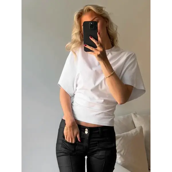 Fashion Gray Cropped T-Shirt for Women – O-Neck Corset Top Casual Streetwear Short Tee for Spring & Summer