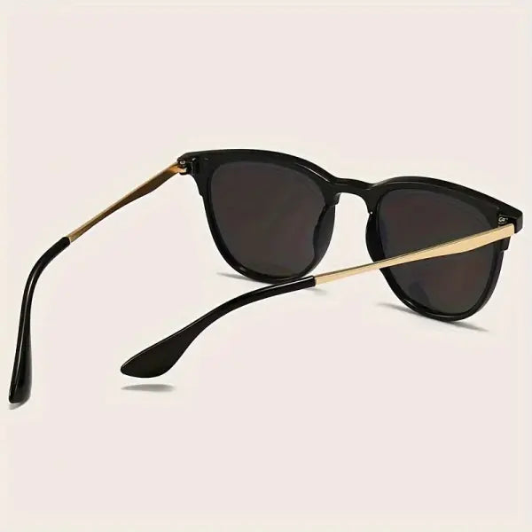 Black Rivet Cat Eye Metal Frame Sunglasses UV400 - black