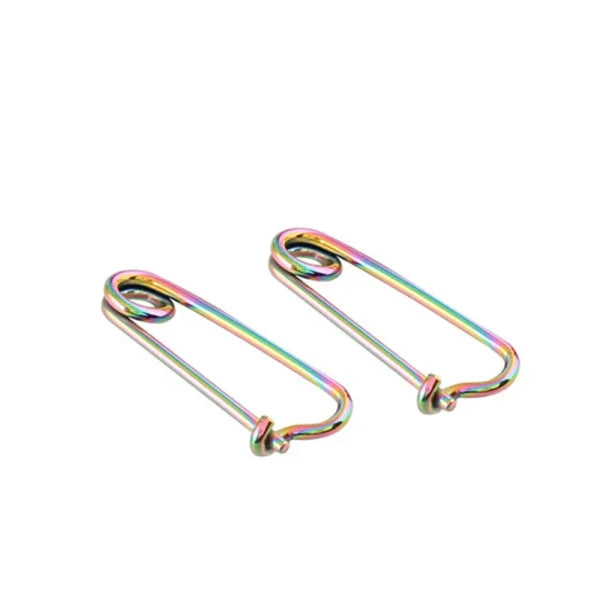 Fashion Colorful Small Stud Earrings – Stainless Steel Circle Hoop & Dangle Earrings - Style 41