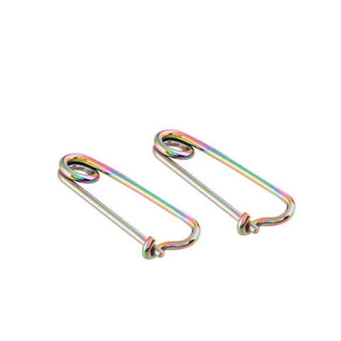 Fashion Colorful Small Stud Earrings – Stainless Steel Circle Hoop & Dangle Earrings - Style 41
