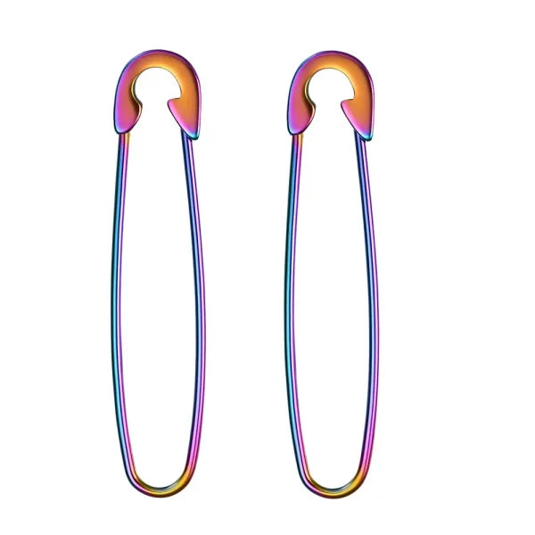 Fashion Colorful Small Stud Earrings – Stainless Steel Circle Hoop & Dangle Earrings - Style 37