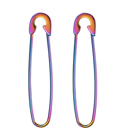 Fashion Colorful Small Stud Earrings – Stainless Steel Circle Hoop & Dangle Earrings - Style 37