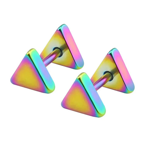 Fashion Colorful Small Stud Earrings – Stainless Steel Circle Hoop & Dangle Earrings