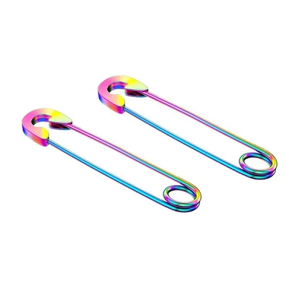 Fashion Colorful Small Stud Earrings – Stainless Steel Circle Hoop & Dangle Earrings - Himpall