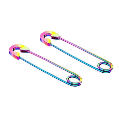 Fashion Colorful Small Stud Earrings – Stainless Steel Circle Hoop & Dangle Earrings - Style 26