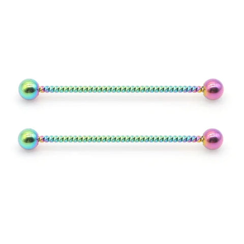Fashion Colorful Small Stud Earrings – Stainless Steel Circle Hoop & Dangle Earrings - Style 49