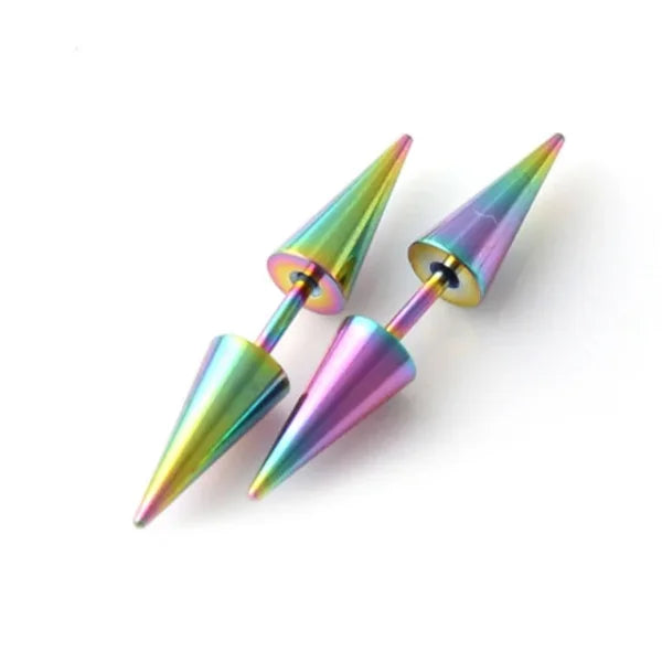 Fashion Colorful Small Stud Earrings – Stainless Steel Circle Hoop & Dangle Earrings - Himpall