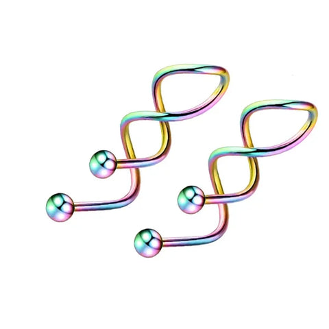 Fashion Colorful Small Stud Earrings – Stainless Steel Circle Hoop & Dangle Earrings - Style 50
