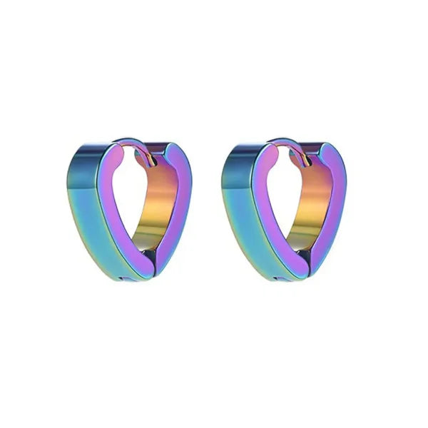 Fashion Colorful Small Stud Earrings – Stainless Steel Circle Hoop & Dangle Earrings - Style 38