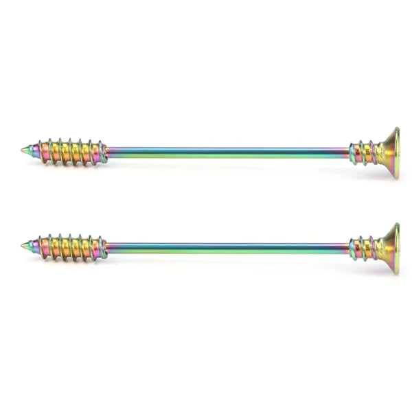 Fashion Colorful Small Stud Earrings – Stainless Steel Circle Hoop & Dangle Earrings - Style 51