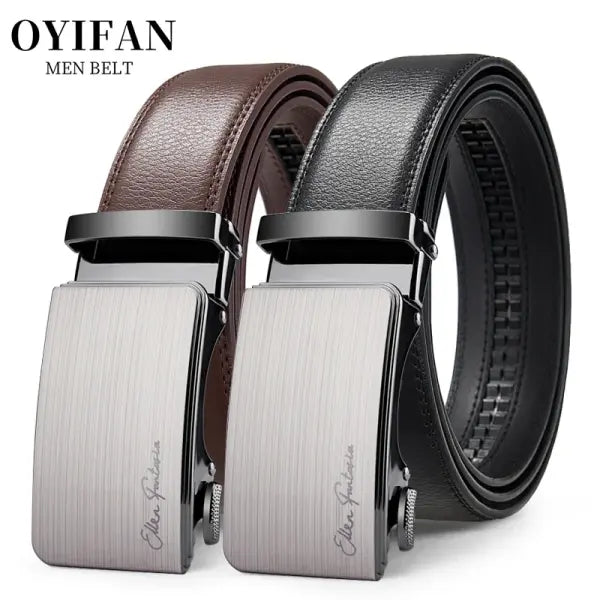 Leather Belt Alloy Buckle Men Business Attire