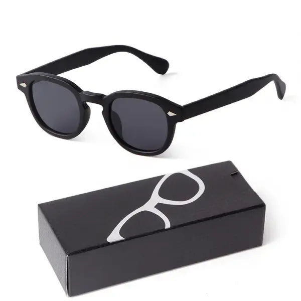 Fashion Gradient Blue Small Round Sunglasses for Adults - C15 Matte Black Gray / China Mainland / as picture