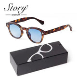 Fashion Gradient Blue Small Round Sunglasses for Adults