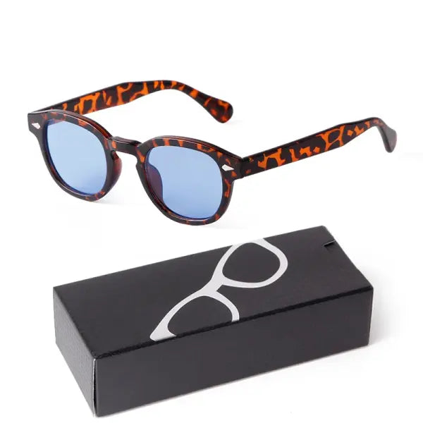 Fashion Gradient Blue Small Round Sunglasses for Adults - C9 / China Mainland / as picture
