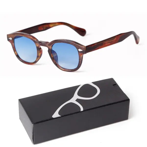 Fashion Gradient Blue Small Round Sunglasses for Adults - C19 / China Mainland / as picture