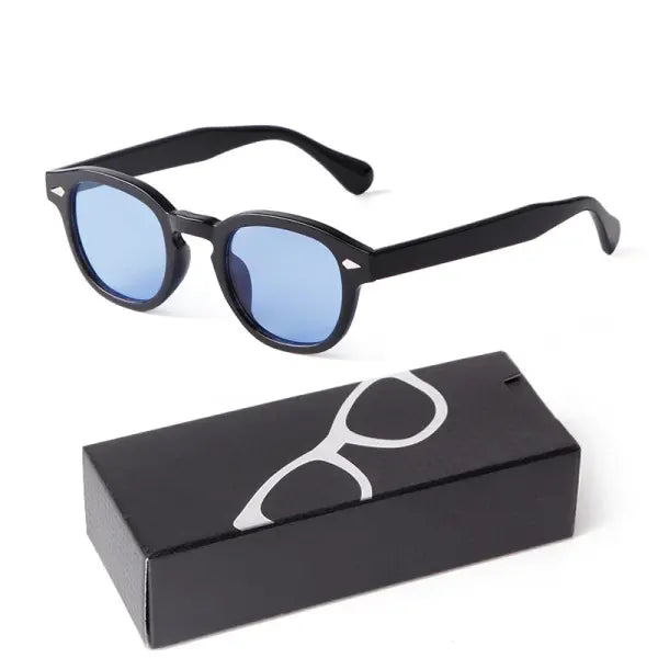 Fashion Gradient Blue Small Round Sunglasses for Adults - C4 / China Mainland / as picture