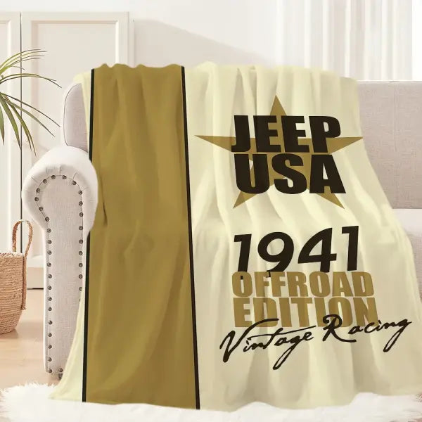 Fashion Logo Racing Cras J-Jeep Cool Blanket Plush Nap Sofa rug for Living Room Office Bedroom Birthday Home Travel Kid
