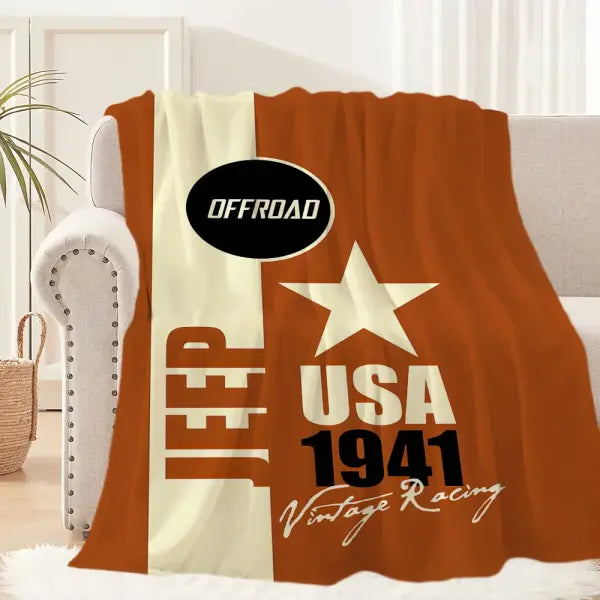 Fashion Logo Racing Cras J-Jeep Cool Blanket Plush Nap Sofa rug for Living Room Office Bedroom Birthday Home Travel Kid