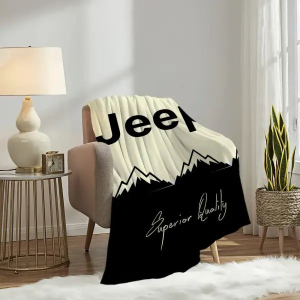 Fashion Logo Racing Cras J-Jeep Cool Blanket Plush Nap Sofa rug for Living Room Office Bedroom Birthday Home Travel Kid