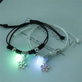 Fashion Luminous Beads Star Couple Bracelet For Women Men Charm Cat Flower Heart Key Lock Cross Matching Friend