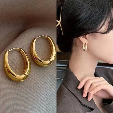 Fashion Metal Drop Earrings – Vintage Hoop Pendant Jewelry for Women - 1