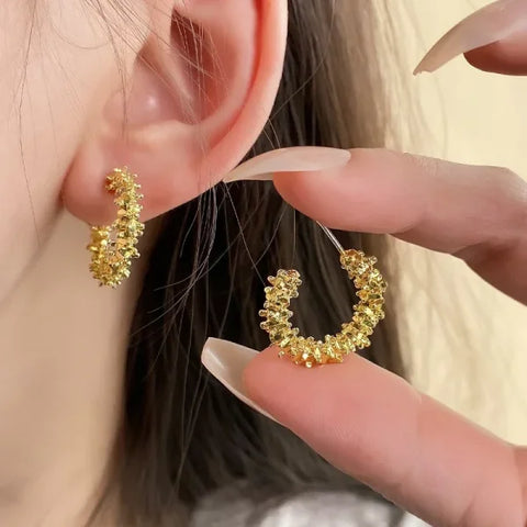 Fashion Metal Drop Earrings – Vintage Hoop Pendant Jewelry for Women - 5