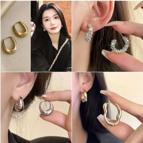 Fashion Metal Drop Earrings – Vintage Hoop Pendant Jewelry for Women