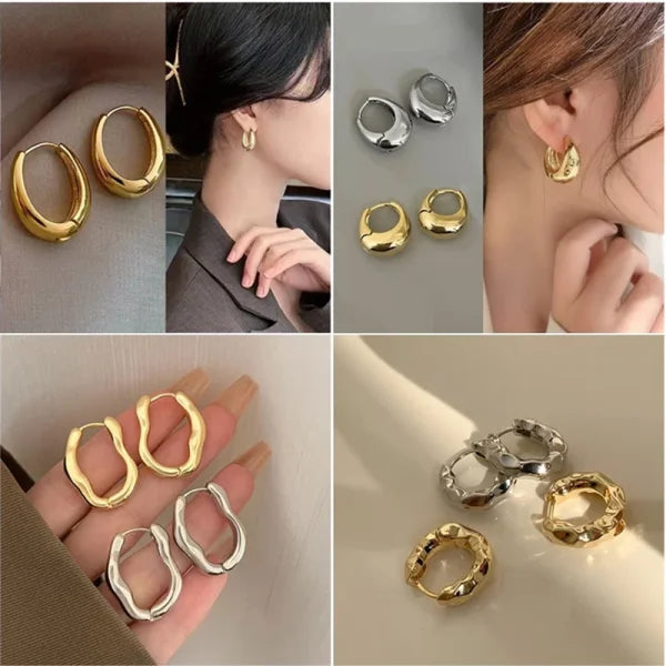 Fashion Metal Drop Earrings – Vintage Hoop Pendant Jewelry for Women