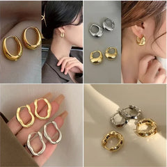 Fashion Metal Drop Earrings – Vintage Hoop Pendant Jewelry for Women - Himpall