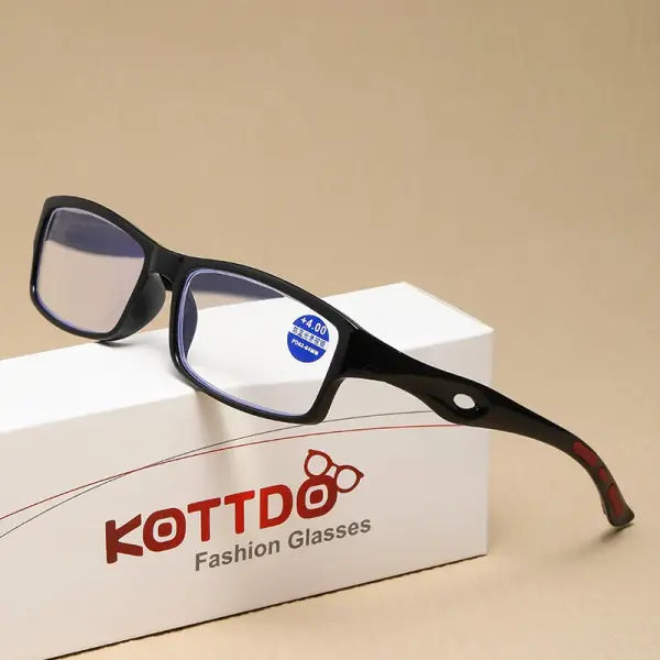 Fashion reading glasses with anti blue light sport frames
