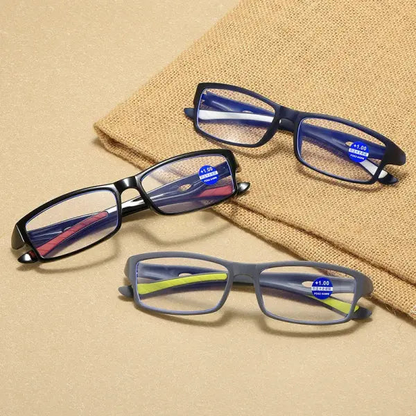 Fashion reading glasses with anti blue light sport frames