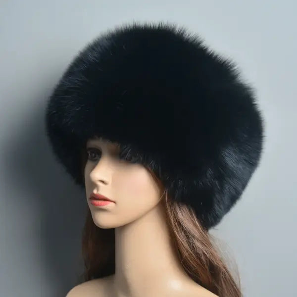 Fashion Real Fox Fur Winter Hat for Women – Natural Fluffy Beanie Russian Style Bomber Cap