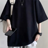 Solid Polyester T-Shirt for Men – Basic Casual Oversized Tee Quality Unisex Short Sleeve Top