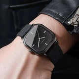 Men Leather Strap Quartz Watch Casual Minimalist Timepiece