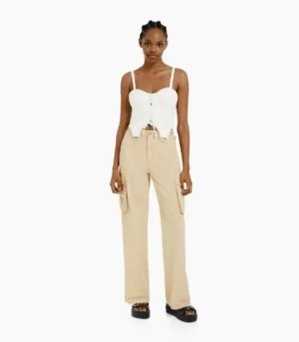 Women’s Fashion Straight Jeans In Autumn - Apricot / XS