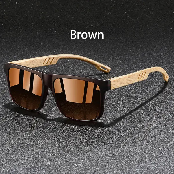 Fashion Vintage Square Frame Sunglasses Men and Women UV400 Eyewear - Brown
