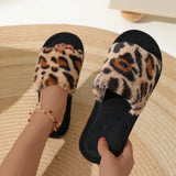 Fashion Women Slippers Cotton Plush Warm Female Light EVA Flat Bottom Non-slip Comfortable Slides Winter Autumn House