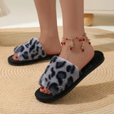 Fashion Women Slippers Cotton Plush Warm Female Light EVA Flat Bottom Non-slip Comfortable Slides Winter Autumn House