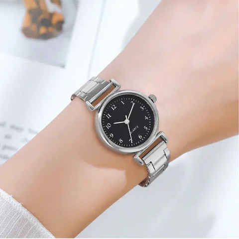 Fashion Women Watches Small Arabic Dial Steel Band Quartz Watch