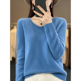 Fashion100% Merino Wool Sweater Cashmere Pullover Women Knitwear V-Neck Long Sleeve Autumn Winter Fashion Basic