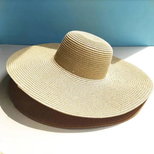 Women’s Sun-proof Hat – Fashionable Big Brim Straw Hat for Summer - Beige