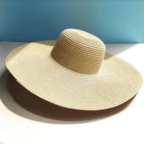 Women’s Sun-proof Hat – Fashionable Big Brim Straw Hat for Summer - Beige