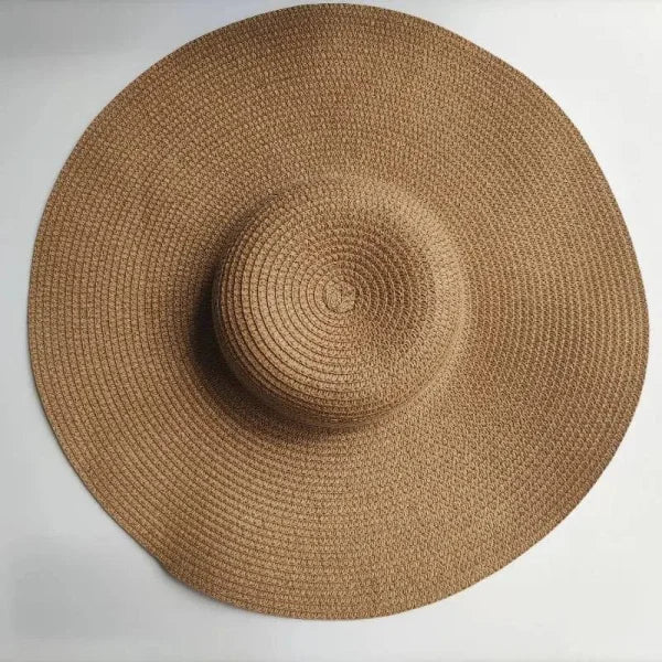 Women’s Sun-proof Hat – Fashionable Big Brim Straw Hat for Summer - Brown